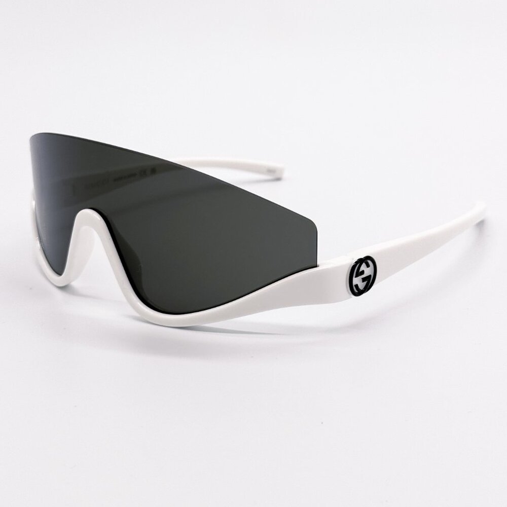 NEW GUCCI GG1650S 007 SHIELD WHITE GRAY UNISEX SUNGLASSES GUCCI